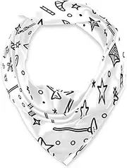 [miaozhen] Silk square elegantes neckerchief for men for head 35’’ Magic Wand Simple Minimalist bufandas para mujer, Magic Wand Simple Minimalist
