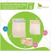 Delicates Laundry Wash Bags Set Of 6 Micro Mesh (2 Large, 2 Medium, 2 Bra Bags)