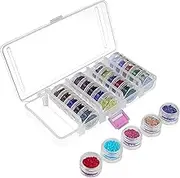 Kurtzy Clear Plastic Bead Storage Organiser Box with Removable Compartment Containers & Lids - 5 Stacks of 5 Pots - Diamond Dot Painting Beads, Jewellery, DIY Nail Art, Earrings, Glitter & Embroidery