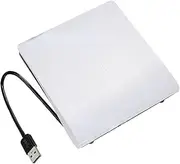 External USB 3.0 High Speed DL DVD RW Burner CD Writer Slim Portable Optical Drive Compatible with PC(White)