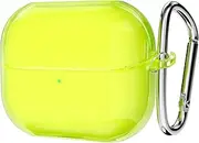 Svanove for Samsung Galaxy Buds Pro 3 Case Clear Hard Shell, Girly Cute Galaxy Buds 3 Case Cover with Keychain, Transparent Aesthetic Samsung Buds Accessories for Women Men, Bright Neon Green Lime