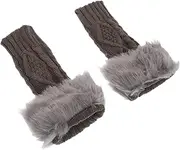 [GLSTOY] Women's Winter Arm Warmers Knitted Wrist Cuffs Detachable Gloves Warm Hand Sleeves Fashionable Wrist Cuffs