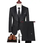 Retro Vintage 1980s Tuxedo Suits Blazers Lapel Collar Blazer Turndown Men's Masquerade Halloween Party / Evening Club Adults' Coat Vest Pants