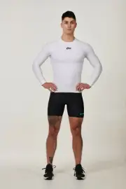 Mens White Compression Long Tops New Shirts Sports Gym Run Base Workout Layers