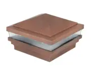 4" sq. Antique Copper Haven Low Voltage Light Post Cap (6 Pack) [1489C]
