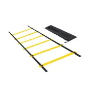 Agility Ladder 6 Rung 3.0m/10ft Carry Bag Speed Training Equipment, Black Yellow