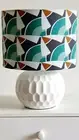 Geometric Bedside table lamp base with fabric shade