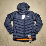 Rab Nebula Pro Jacket Men Small Navy Blue Primaloft Down Insulated Hooded Coat
