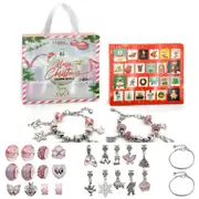 24 DAYS Christmas Advent Countdown Calendar Charm Bracelet and Necklace Making Kit-Style 4
