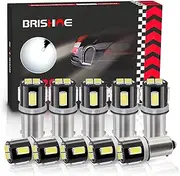 BRISHINE BA9S LED Bulbs 6000K Xenon White Extremely Bright 5630 Chipsets 53 57 293 BA9 64111 1891 1895 T4W LED Bulbs for Car Interior Dome Map Door Courtesy License Plate Lights(Pack of 10)