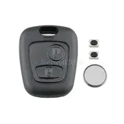 For Peugeot 107 207 307 2 Button Remote Car Key Fob Case Repair Switch & Battery