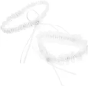 [ROMISBABA] Bride's Special Occasion Accessory: Lace Garter Bow Wedding Garters Set White Leg Garter for Vintage Day and Bridal Outfit