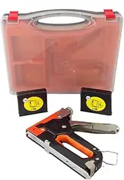 3 Way Stapler Staple Gun Brad Nailer KIT Heavy Duty Upholstery Wood with Case