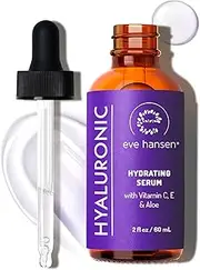 Pure Hyaluronic Acid Serum 2 Ounces by Eve Hansen. Hydrating Serum Wrinkle Filler and Plumper. Experience Intense Moisture Hydration and Anti Wrinkle Serum Benefits. Vegan Natural and Cruelty Free.