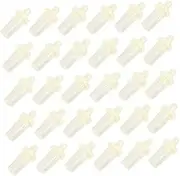 HOMSFOU 40pcs Shutter Latch Collated Drywall Screws Rod Shutter Louver Gate Plantation Shutter Replacement Slats Spring Loaded Repair Greenhouse Latches Staples Dowel Kit Pin White Plastic
