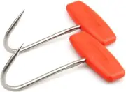 2PCS Meat Hooks for Butchering,T Shaped Boning Hooks with Handle 6 inch