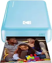 [KODAK] Mini 2 HD Wireless Portable Mobile Instant Photo Printer, Print Social Media Photos, Premium Quality Full Color Prints – Compatible w/iOS & Android Devices (Blue)