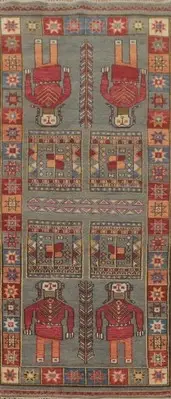Tribal Handmade Wool Kazak Indian Runner Rug 4x10 Hallway Carpet