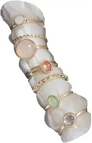 [ItsStarred] 7-19pcs Silver Star Moon Knuckle Ring Set for Women Vintage Stackable Midi Finger Rings Set