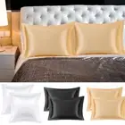 Retro Satin Ruffle Pillowcases, 2Pack with Envelope Closure