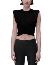 Smikhai Estelle Draped Cropped Tee
