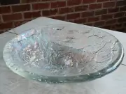 Gorgeous JSG OCEANA Iridescent ART GLASS Centerpiece BOWL Textured 12"