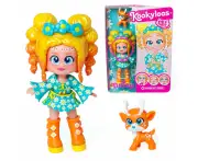 KOOKYLOOS Pet Party DAISY - Daisy doll with deer pet. Includes Daisy doll, 1 pet, fashionable outfit and shoes and 1 accessory.1 doll, 3 different faces!