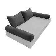 |SLIPCOVER ONLY| S4 Outdoor Bolster Backrest Pillow Covers Pipe Trim Twin AD003