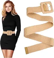 [Healvian] Boho Waist Belt Elastic Braided Design Stylish Decorative Accessory for Dresses Pants for All Seasons Occasions