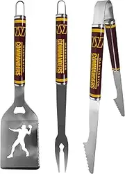 Siskiyou Sports NFL Washington Commanders 3 pc Steel BBQ Tool Set, One Size, Team Colors