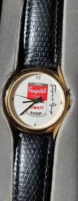 Andy Warhol Campbell's Tomato Soup Vintage Pop Culture Watch With Leather Band