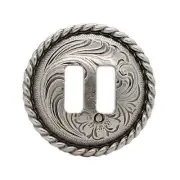 Antique Nickel Slotted Rope Edge Concho 1" 3484-ANS