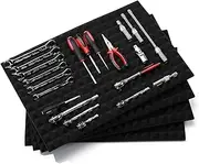 [CASOMAN] 4PCS Professional Toolbox liner, Trap Mat Universal Tool Drawer Liner, Non-Slip Foam Inserts, Easy Cut, Black, 23.6"x15.7"