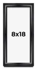 8x18 Shadow Box Frame Black | 1.25 inches Deep Real Wood Contemporary Shadowbox