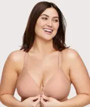 Glamorise Front-Closure Smoothing WonderWire Bra - Cappuccino (Size 22DD)