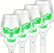 NNETM Spooky Solar Torch Set: 4-Pack Skull Lights with Flickering Flame