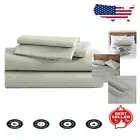 Elegant Full Cotton Flannel Bedding with Deep Pocket Fitted Sheet - 4 Pieces