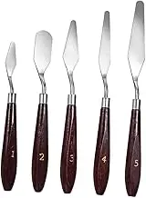 Professional Oil Painting Tools Set 5 Stainless Steel Scrapers Spatulas Wood Handle for Artists Random