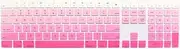 MMDW Ultra Thin Silicone Full Size Wireless Bluetooth Numeric Keyboard Cover Skin for Apple iMac 2017 Latest Magic Keyboard with Numeric Keypad MQ052LL/A A1843 US Layout Ombre Pink