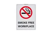 Smoke Free Workplace 225x300mm Safety Sign Polypropylene Wall Door Mountable