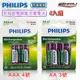 【威豹】飛利浦 充電電池 PHILIPS 3號 4號 低自放 鎳氫電池 三號電池 AA電池 四號電池 AAA電池