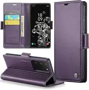 for Samsung Galaxy S20 Ultra Wallet Case with Card Holder, Kickstand RFID Blocking Magnetic Closure Shockproof Protective PU Leather Case for Galaxy S20 Ultra Flip Case Wallet - Purple