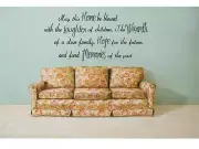 HOME LAUGHTER WARMTH HOPE MEMORIES Wall Quote Lettering Words Decal Sticker 48"
