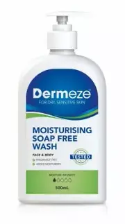 Dermeze Moisturising Soap Free Wash 500mL Fragrance Free