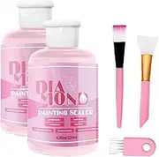 Faleior Diamond Painting Sealer & Glue Kit 2-Pack 240ml with Silicone Brush – Acid-Free Clear Finish, High Gloss Permanent Hold for Diamond Art, Puzzles, Crafts – Safe for Adults & Kids