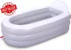 Inflatable Bathtub Adult Portable Foldable Spa Ice Bath w/ Backrest Gray White