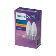 Philips P45 B15 LED 470Lm Warm White 5W Candle - 2 Pack