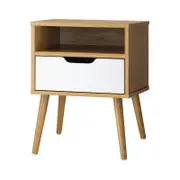 Oikiture Bedside Tables Set of 2 Side Table Nightstand Trendy Furniture Cabinet
