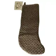 Christian Siriano Christmas Stocking Beige Beaded Gift 8x22 Lined Luxury New