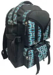 New! Showman BLUE AZTEC PRINT BACKPACK w/ Zip & Side pockets Shoulder straps